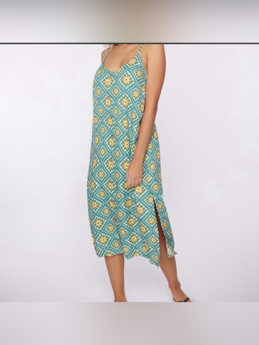 O’Neill Women’s Teal Floral Midi Slip Dress